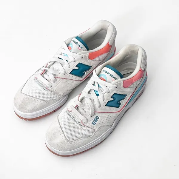 NEW BALANCE 550 Sea Salt Verdigris Speckled Soles Sneakers 8.5 Ortholite Comfort - Image 10
