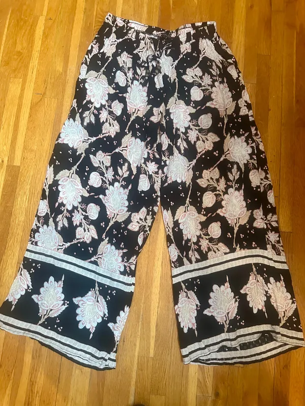 Rachel Zoe Floral Wide-Leg Pants Sz M - Image 3