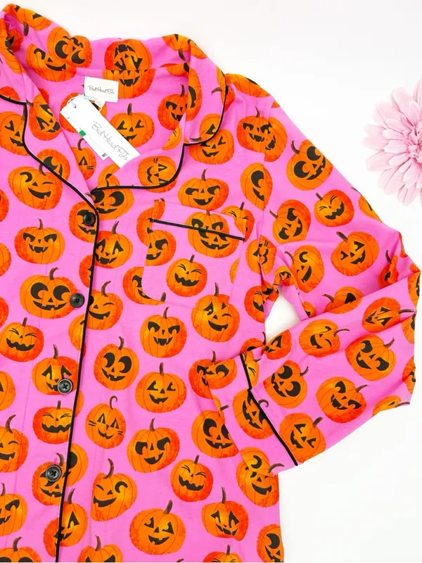 BedHead PJs Jolly Jack-O-Lantern Long Sleeve Classic Stretch Jersey Pajama Set - Image 8
