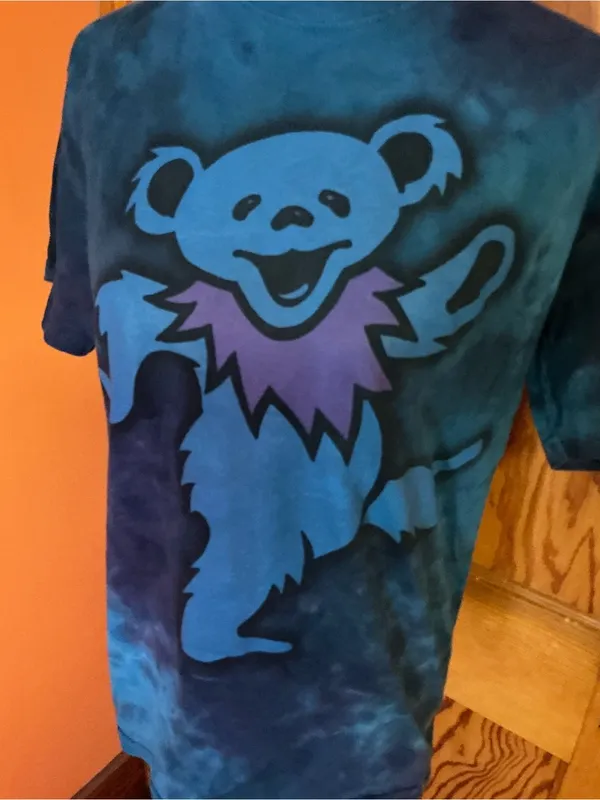 Liquid Blue Grateful Dead Dancing Bear Blue Tie Dye T Shirt Medium - Image 4