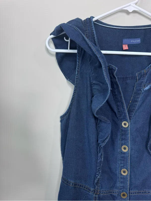 Pilcro Denim Flutter Sleeve MIDI Dress - Image 5