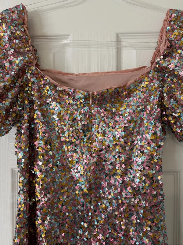 Lulus Crave it Like Candy Pink Multi Sequin Puff Sleeve Mini Dress‎ Concert - Image 6