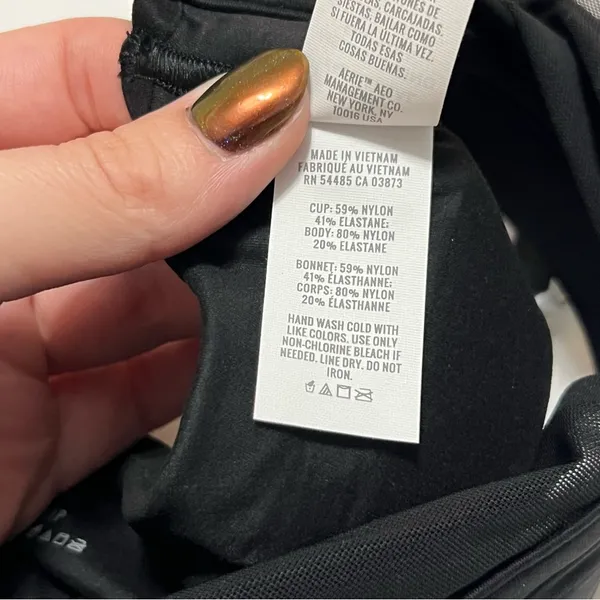Aerie SMOOTHEZ Mesh Bralette True Black Unlined Wireless Size S New - Image 7