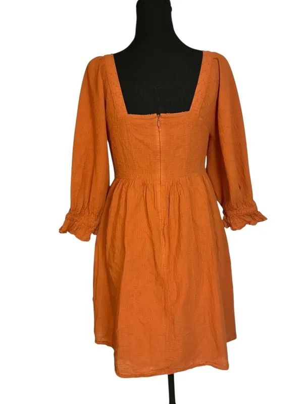 Madewell Orange Cotton Midi Dress Size 4 - Image 5