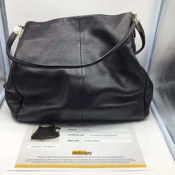 COACH black leather three compartment shoulder bag - Image 2