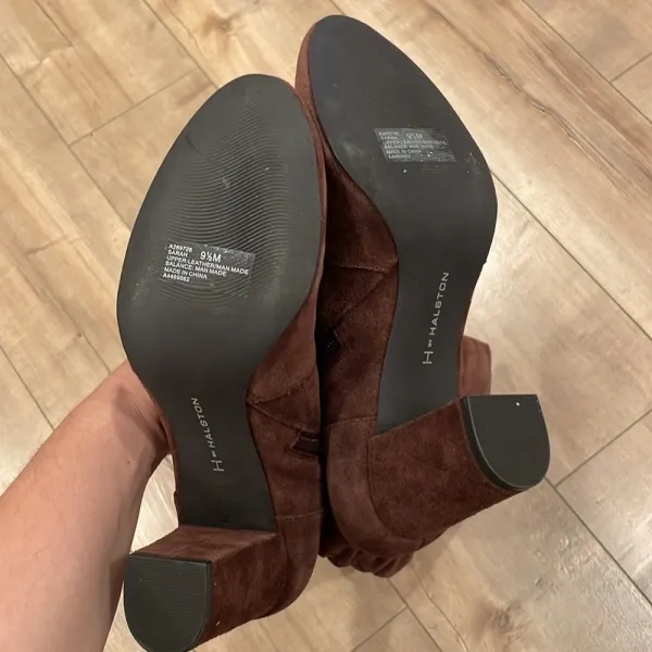 H BY HALSTON Sarah Boots Brown Suede Leather Knee High Sz 9.5 - Image 6