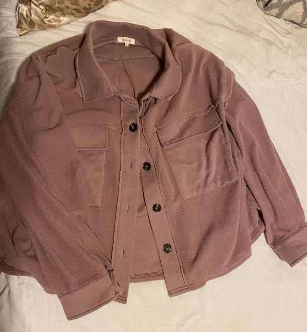 mauve purple fleece jacket - Image 2