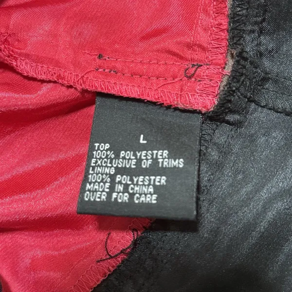 A. Byer Womens Vintage Y2K Pink Black Satin Tie Back Vneck Cami Blouse Large - Image 10