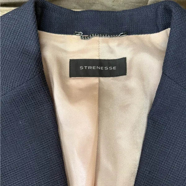 STRENESSE navy blue‎ wool blazer size 4 Blue - Image 3