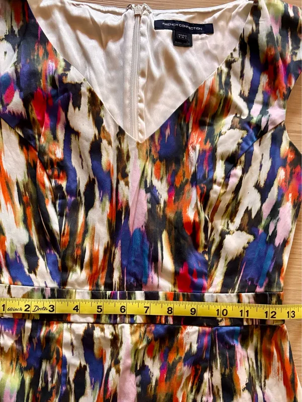 French Connection Record Ripple Sheath Dress - Multicolor Abstract Streak Print - Size 4 - Image 12
