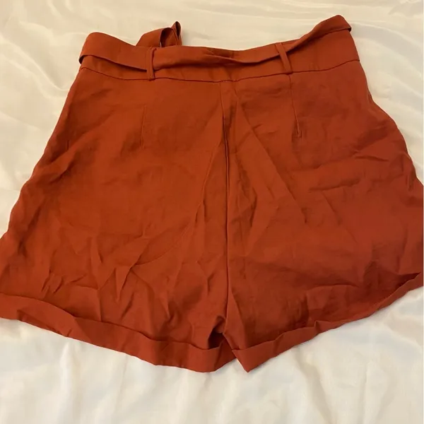 Burnt Orange‎ Paper Bag Tie Shorts Orange Size M - Image 2