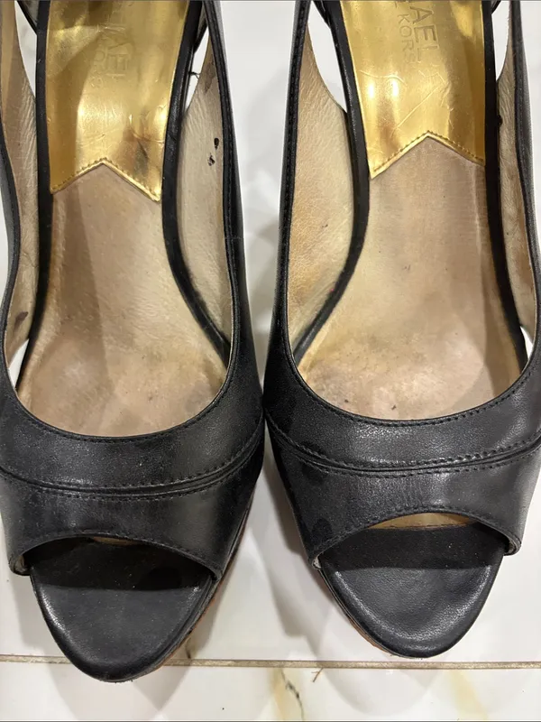 MICHAEL Michael Kors Hamilton Black Peep-Toe Platform Pumps size 9 - Image 7