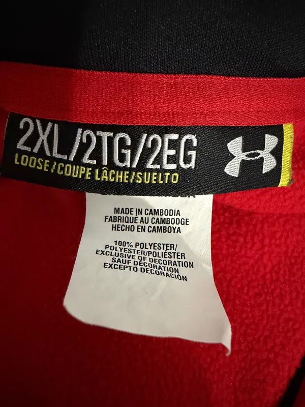 Under Armour Men’s Red Full-Zip Hoodie with Black Logo - Image 5
