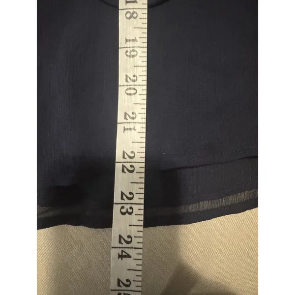 Tommy Hilfiger Blouse Medium Ruffle Top Long Sleeve Blue Preppy Office Work Wear - Image 12