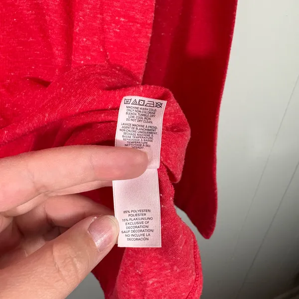 Victoria's Secret Red Henley Button 3/4 Sleeve Lightweight Lounge Top Large L - Image 6