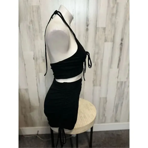 Two piece set black skirt and crop top Size XS - Image 5