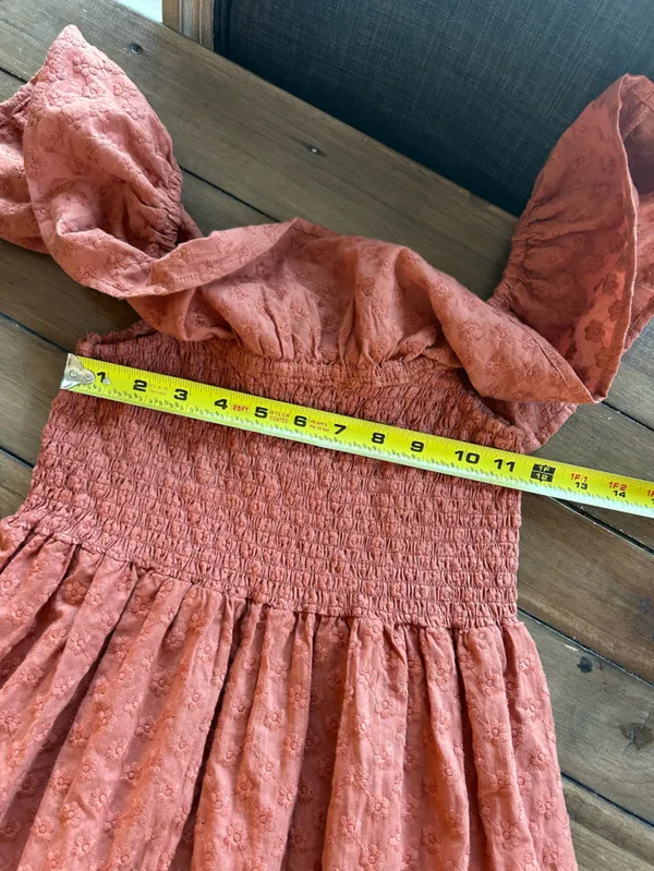 Rylee + Cru Gia Women’s Cotton Floral Burnt Orange Dress S - Image 12