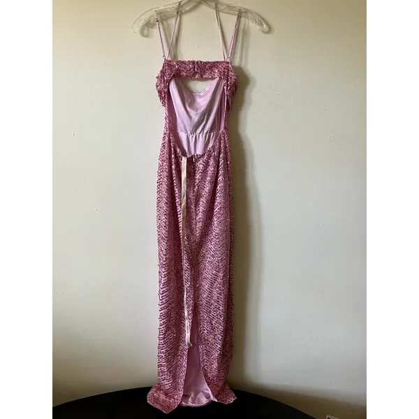 Oh Polly Constance Embellished Cowl-Neck Maxi Dress in Pink Size 2 New - Image 6