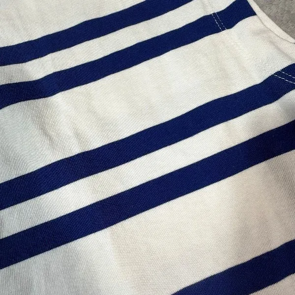 Maeve Anthropologie Blue White Sailor Striped Sleeveless Cowl Neck Button Top M - Image 10