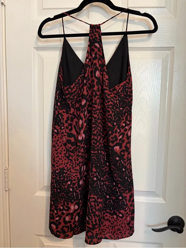 NWT 382 three eighty two Tanner Slip Dress dark red black leopard sz XS revolve - Image 3