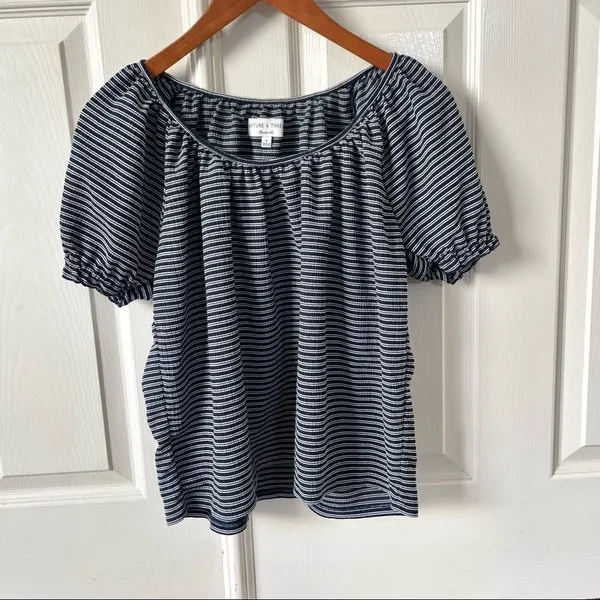 Madewell Texture and Thread striped peasant top - Image 3