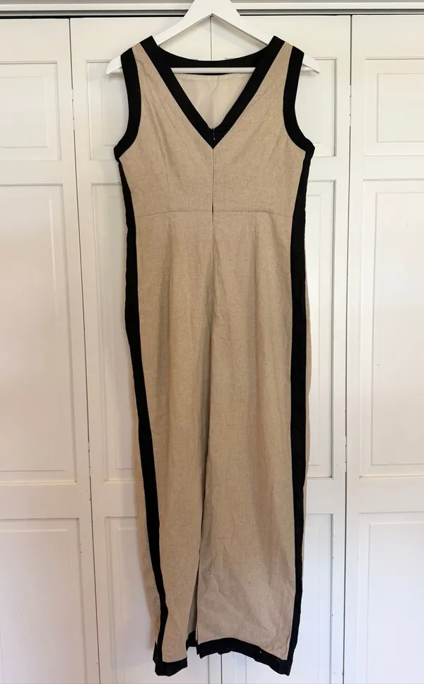 Commense NWT linen blend contrast maxi dress size M Tan Size M - Image 4