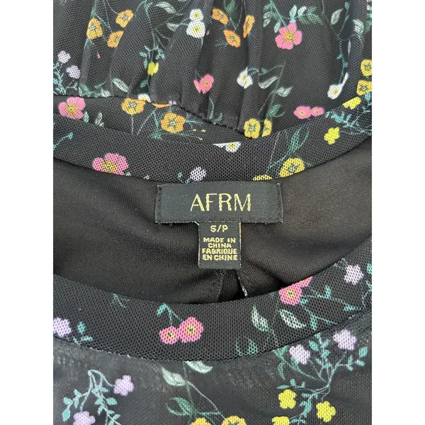 AFRM Mesh Tiered‎ Babydoll Floral Mini Dress Small - Image 5