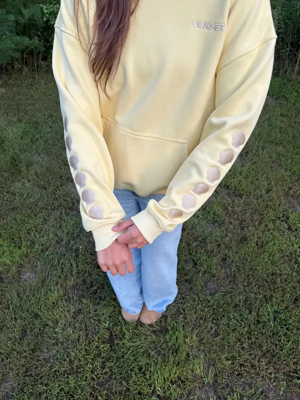 Sunset Surf Yellow Embroidered Hoodie Size 2X - Image 3