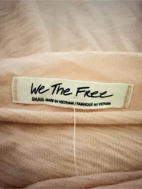 Free People Kimmi‎ Long Sleeve Top in Pretty in Peach Small NWT - Image 5