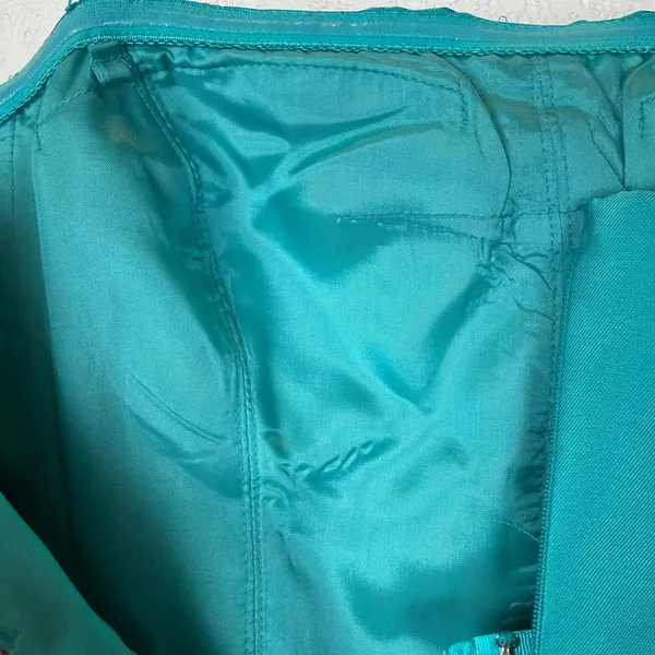 Adrianna Papell Teal Strapless Pleated Midi Dress Evening Formal‎ - Image 5
