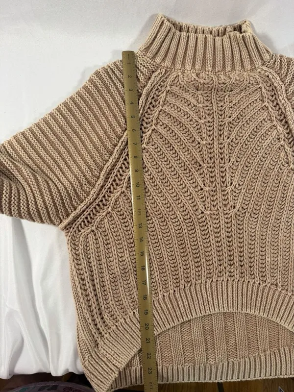 FREE PEOPLE "Sweetheart Sweater" cotton chunky Women's Size M - Image 5