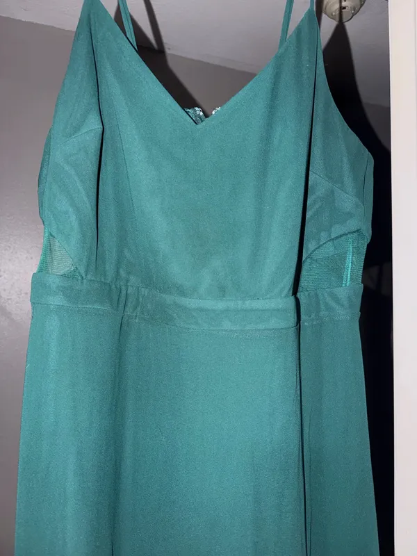Birdy Grey Chiffon Bridesmaid Dress Emerald - Image 2
