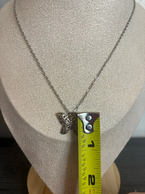 Handmade Silver Butterfly Necklace - Image 5