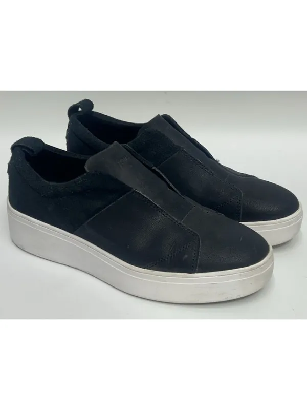 Tom’s AMBER Platform Slip On Leather Sneakers Shoes Women’s Size 9 Black - Image 2