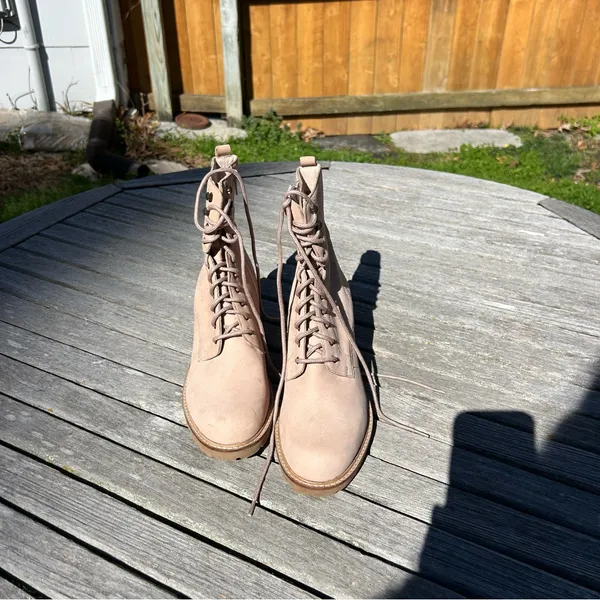 Seychelles Lace‎ Up Irresistible Leather Combat Boot Pink Nubuck 10 - Image 3