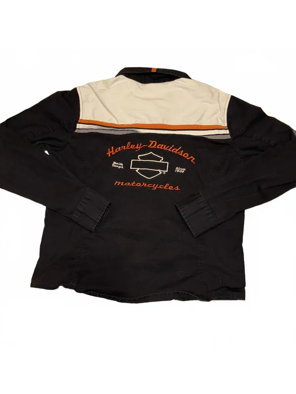 Harley-Davidson VtG Y2K Womans XL Embroidered Button-Up Shirt HD Logo - Image 2