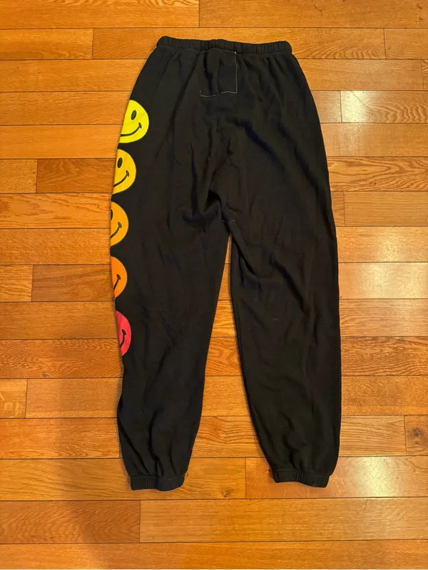 Aviator Nation Black Smiley Sunset Graphic Sweatpants - Size Medium - Image 7