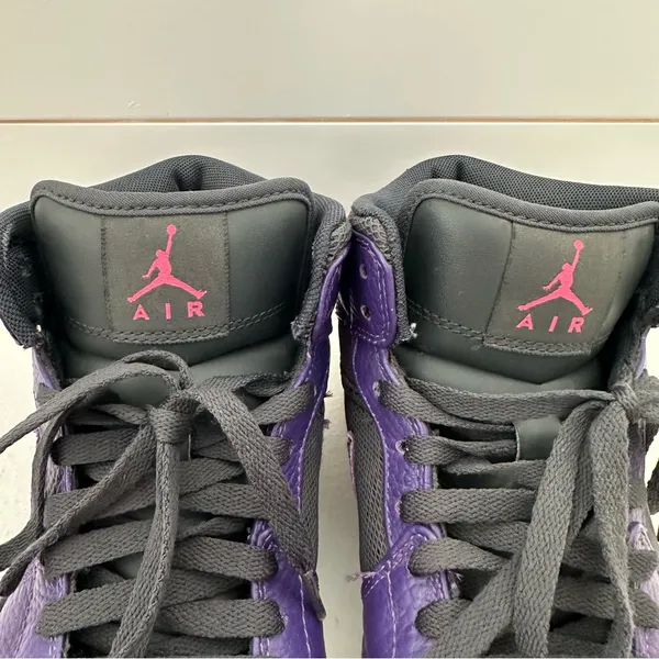 Nike Air Jordan 1 Mid Purple Black Elephant Swoosh Women’s 7.5 - Image 5