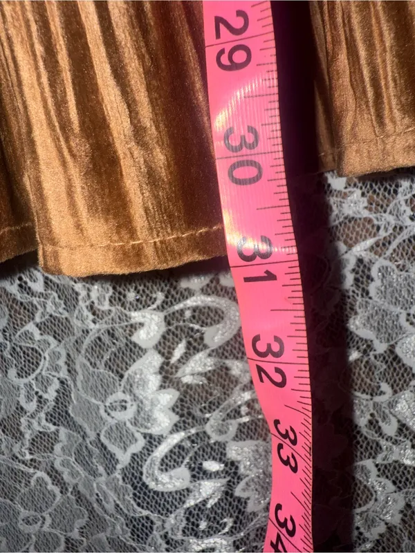 Vintage Brown Pleated Tiered Maxi Skirt small - Image 5