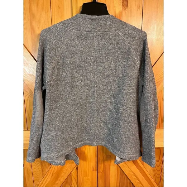 Eddie Bauer Gray Heather LS Zip Loose Fit Y-Neckline Cardigan Women's Large (339 - Image 6