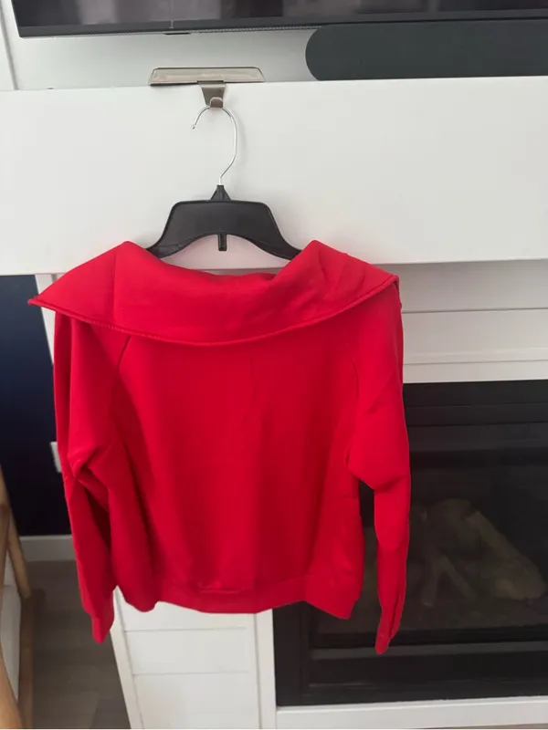The Buckley Cloud Set 2.0 Wide Leg Bottoms & Pullover Set Small New Red - Image 5