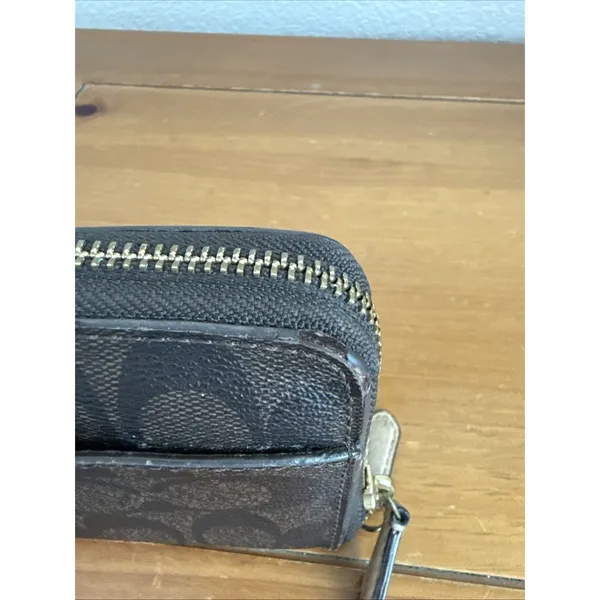 Coach Peyton Accordion Zip Around Wallet‎ Brown READ - Image 9