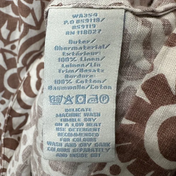 Boden A-Line Dress Linen Brown Floral Boho Retro Cottagecore Preppy Womens 8 - Image 5