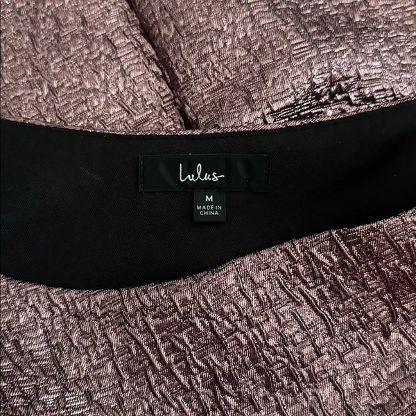 Lulus Modern Dream Pink Metallic Jacquard One-Shoulder Mini Dress EUC - Image 5