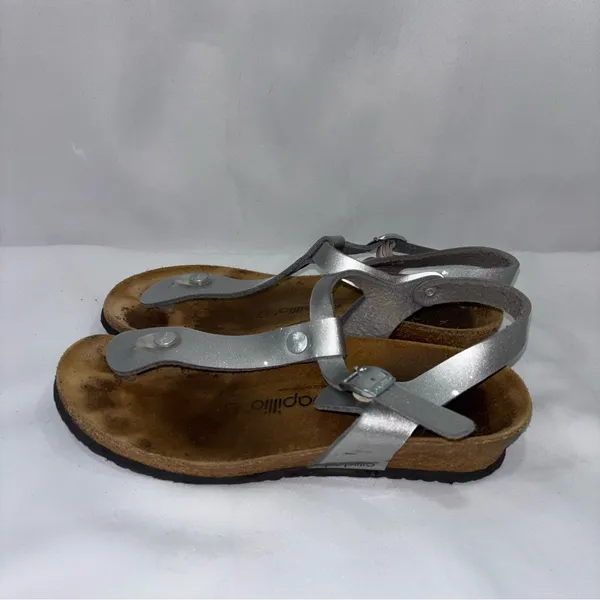 Papillio Women's Ashley Ankle Strap Thong Sandal in metallic silver - Image 3