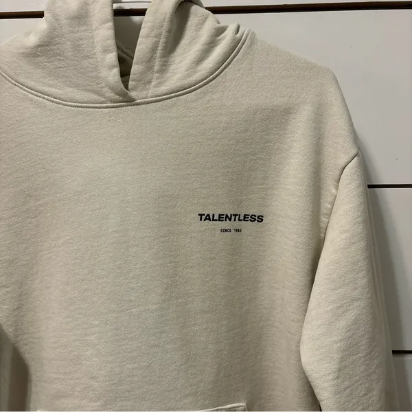 Talentless Heavyweight Circle Logo Hoodie Cream - Image 7
