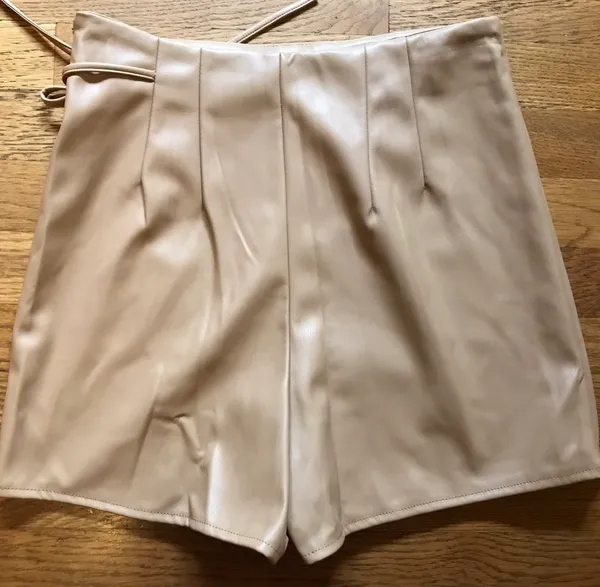 High waist faux leather wrap skort size M - Image 11