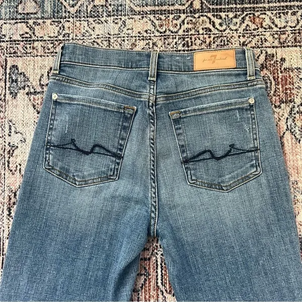 7 for All Mankind High Waist Josephina Designer Denim Jeans Size 24 Button Fly - Image 8