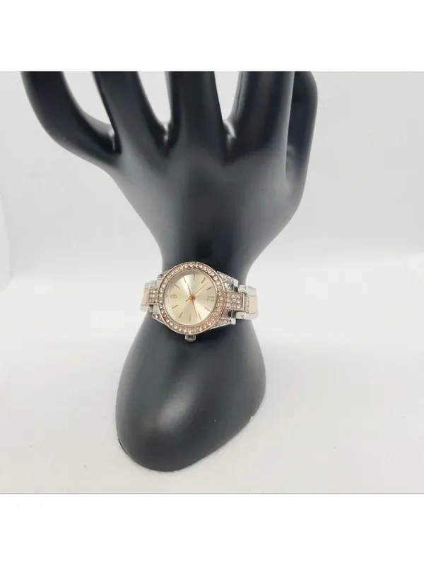 Womens Rose Gold Bi Color Japan Movement Watch - Image 2