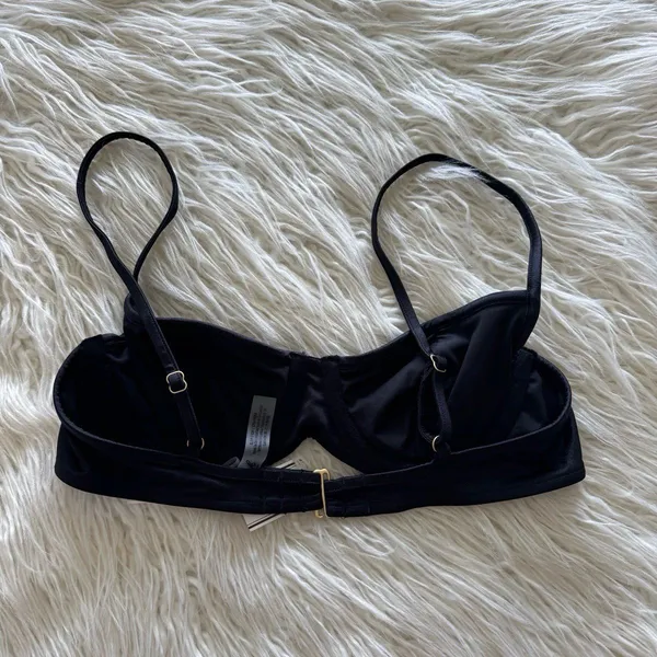 Pink by Frankie’s Bikinis Buttercup Bikini Top Black Shine Size Small - Image 5